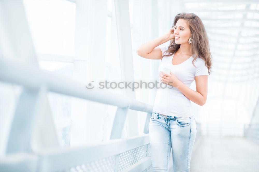 Similar – Image, Stock Photo Happy woman with a joyful smile