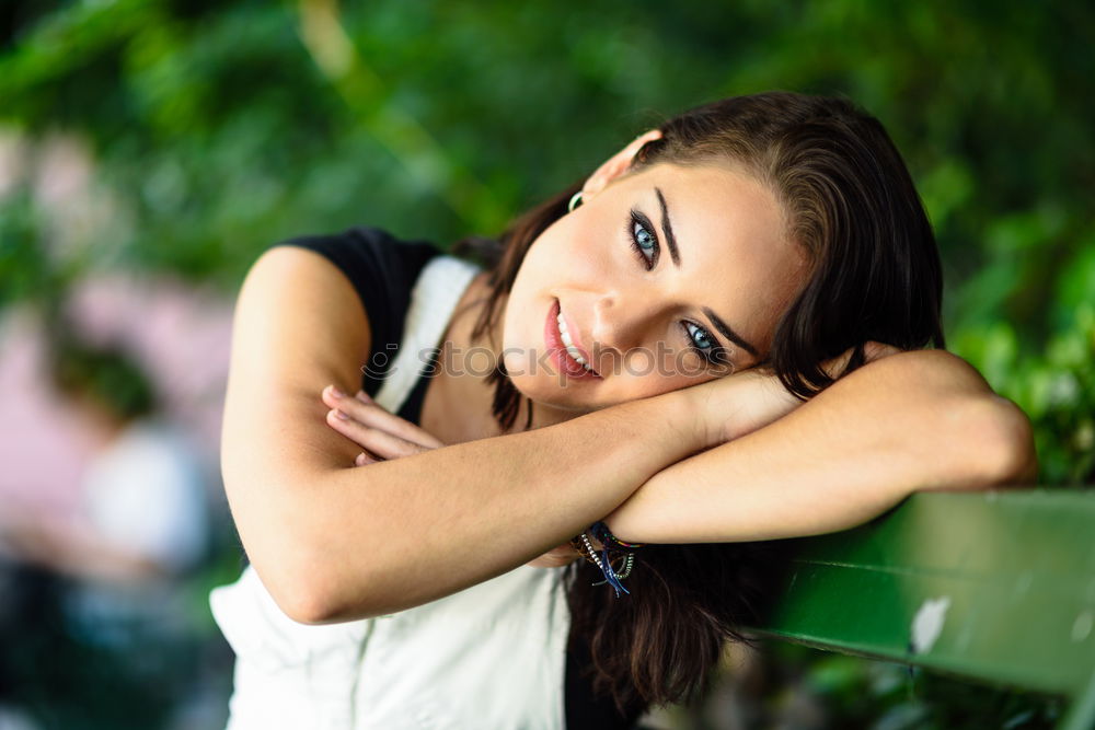 Similar – Image, Stock Photo Attractive young woman with a lovely natural smile
