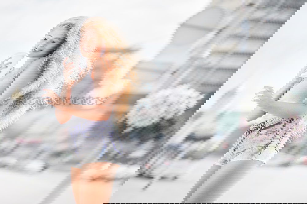 Similar – Image, Stock Photo Happy woman taking a break from jogging.