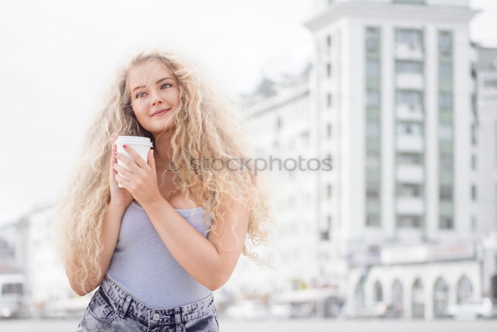 Similar – Image, Stock Photo Happy woman with a joyful smile