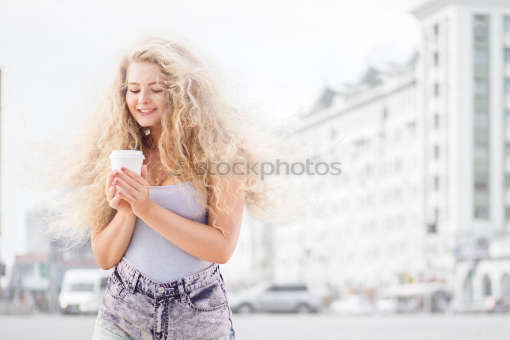 Similar – Image, Stock Photo Happy woman with a joyful smile