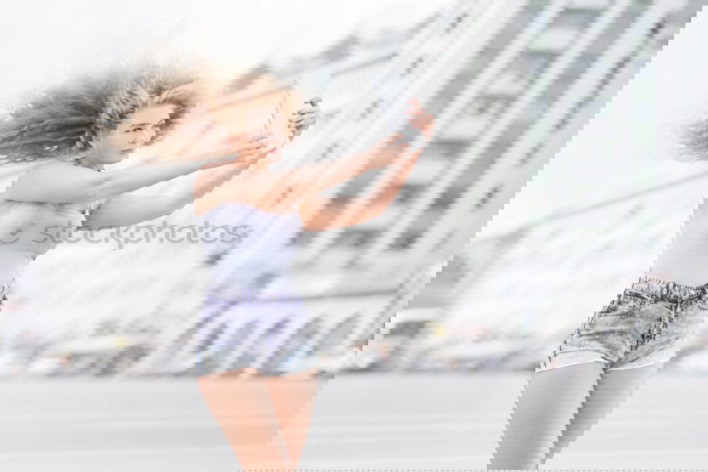 Similar – Image, Stock Photo Funny African woman listening to music