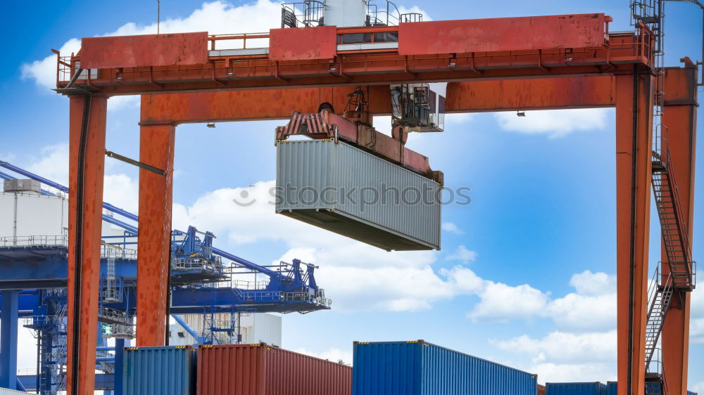 Similar – Container ship unloading in deep sea port, Global business logistic import export freight shipping transportation oversea worldwide by container ship in open sea, Container vessel loading cargo freight ship.