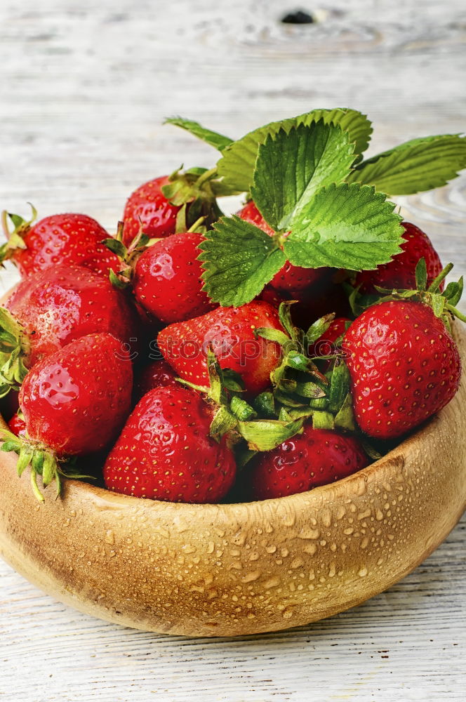 Image, Stock Photo Strawberries jam jar Food