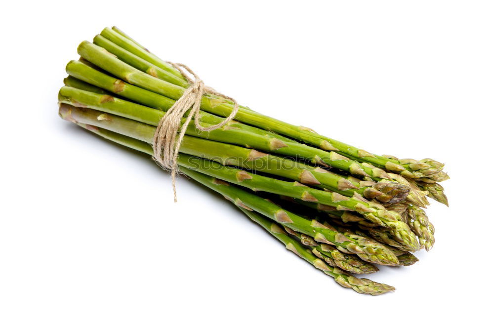 Similar – Image, Stock Photo Fresh raw asparagus spears on a white table