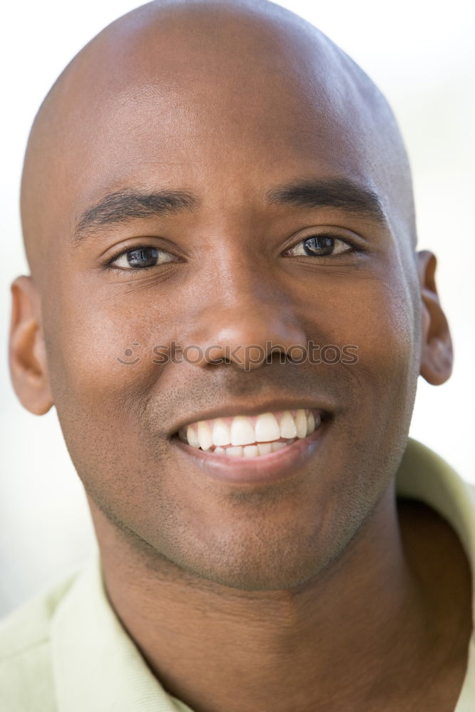 Similar – Image, Stock Photo Black man smiling and sitting in urban steps