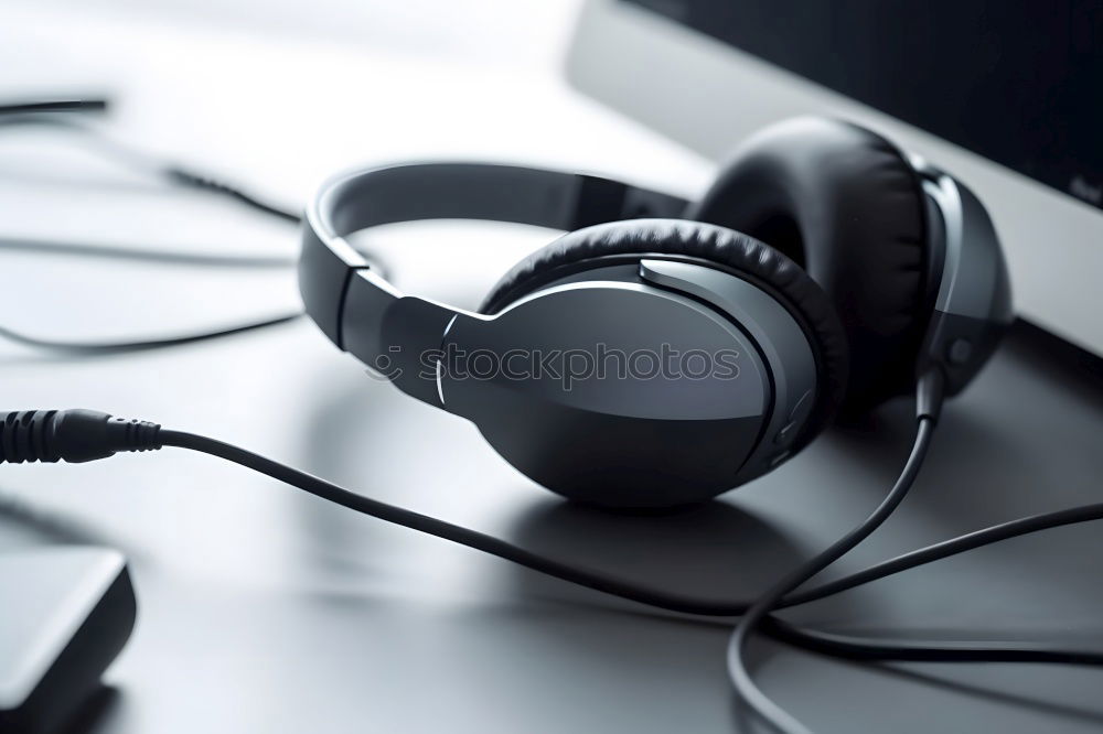 Similar – Image, Stock Photo black and white modern headphones futuristic creative audio concept