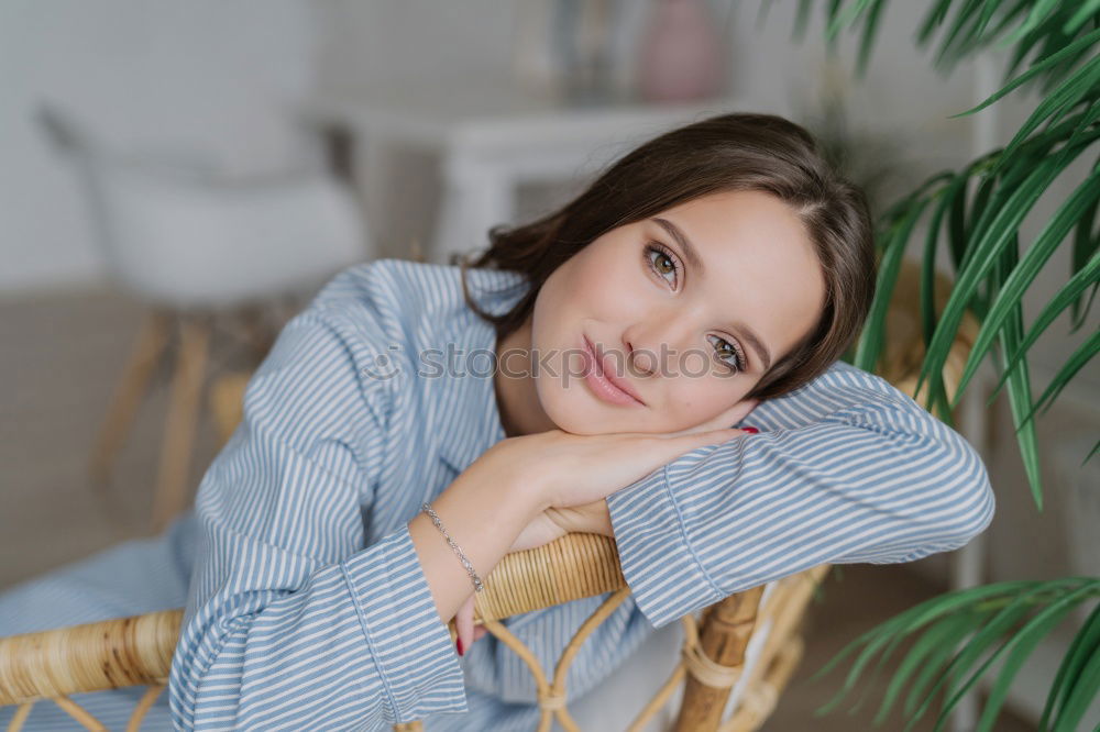 Similar – Image, Stock Photo Beautiful young girl smiling, looking happy