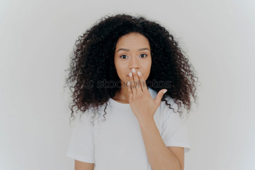 Similar – Image, Stock Photo portrait closeup of Beautiful thoughtful black woman looking at the camera