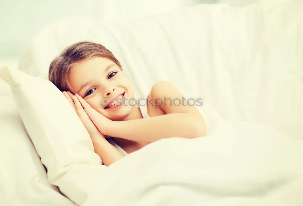 Similar – happy child girl wake up in the early morning