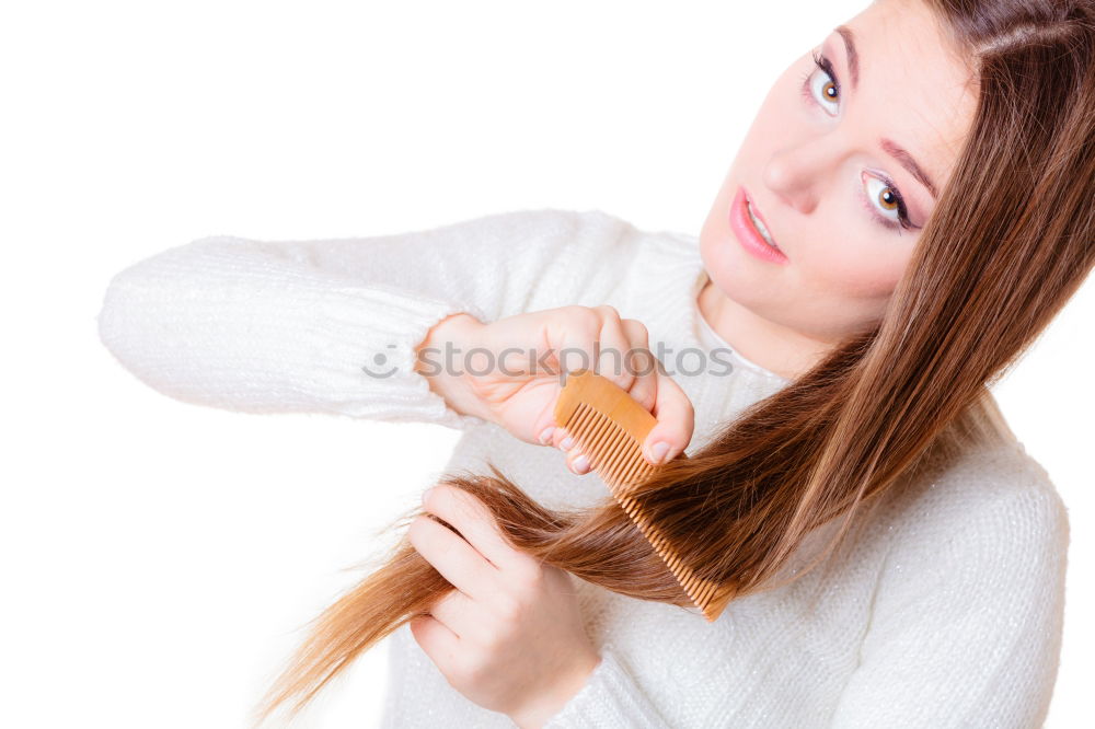 Similar – Image, Stock Photo Young smiling blond woman leaning againt wall