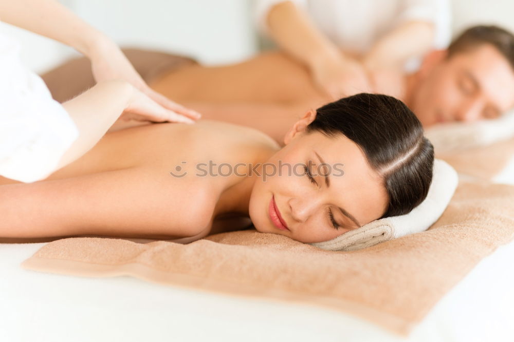 Similar – Young man having massage in spa