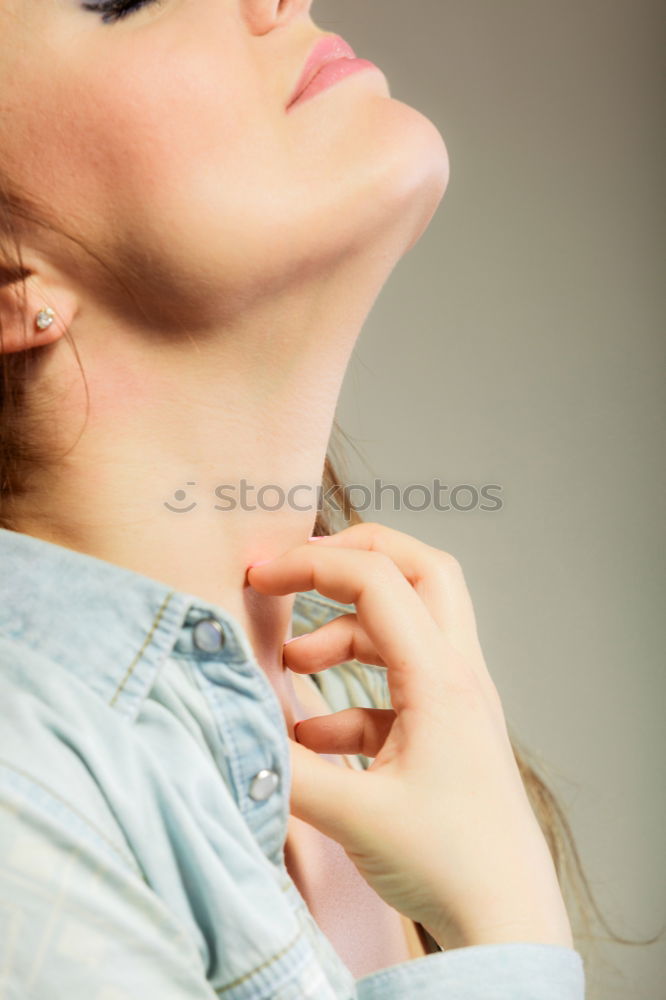 Similar – Shy? Woman Shoulder