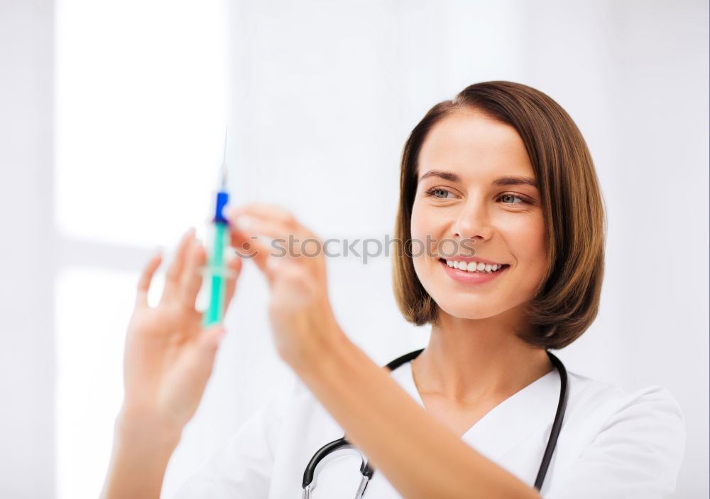 Similar – Professional cosmetician applying a facial mask with cosmetic brush