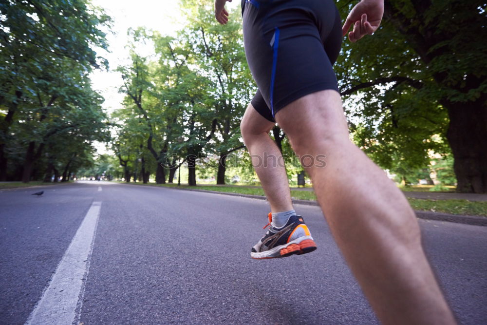 Similar – Runner getting ready for training