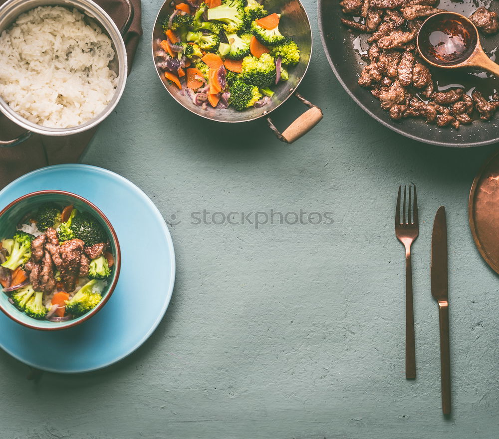 Similar – Geometric bowl of Asian Noodle Soup with chopsticks