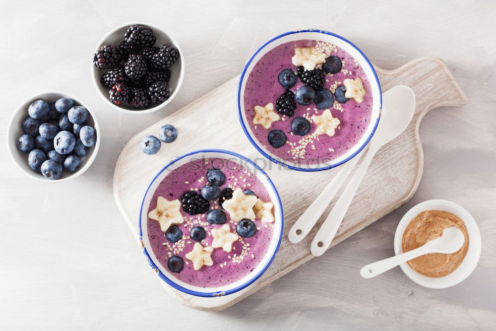 Similar – Image, Stock Photo Smoothiebowl on red fruits