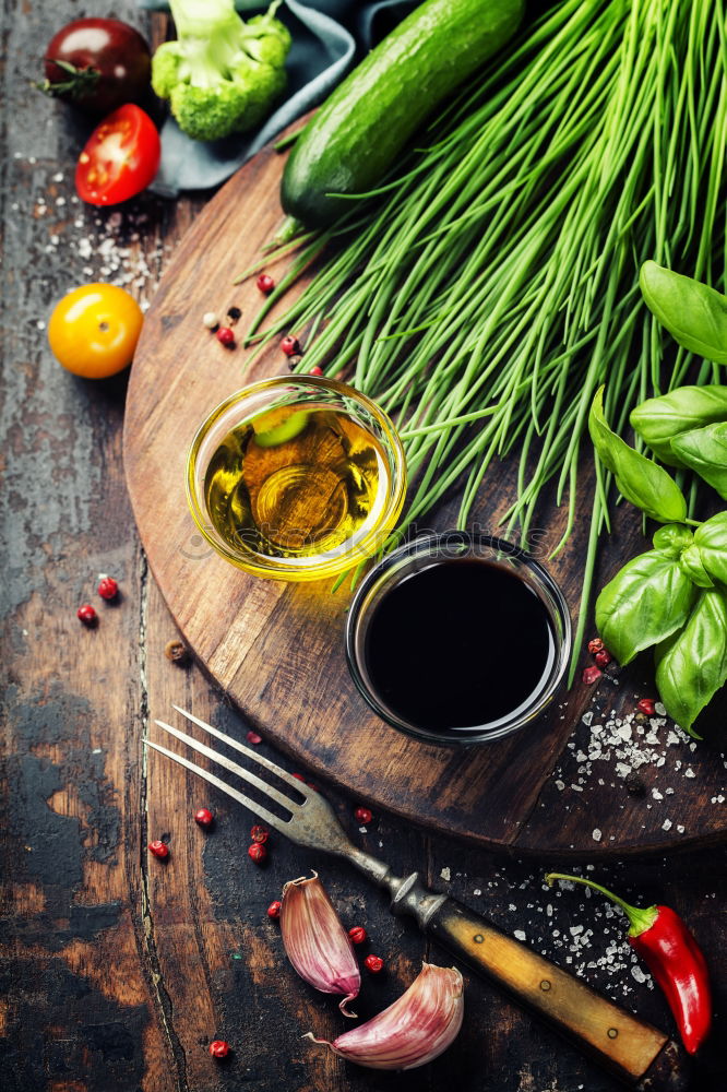 Similar – Image, Stock Photo Soy sauce with chopsticks, rice noodles and vegetables