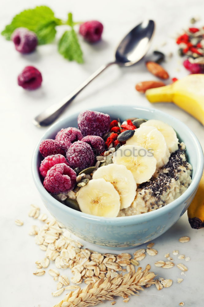 Similar – Image, Stock Photo Smoothiebowl on red fruits