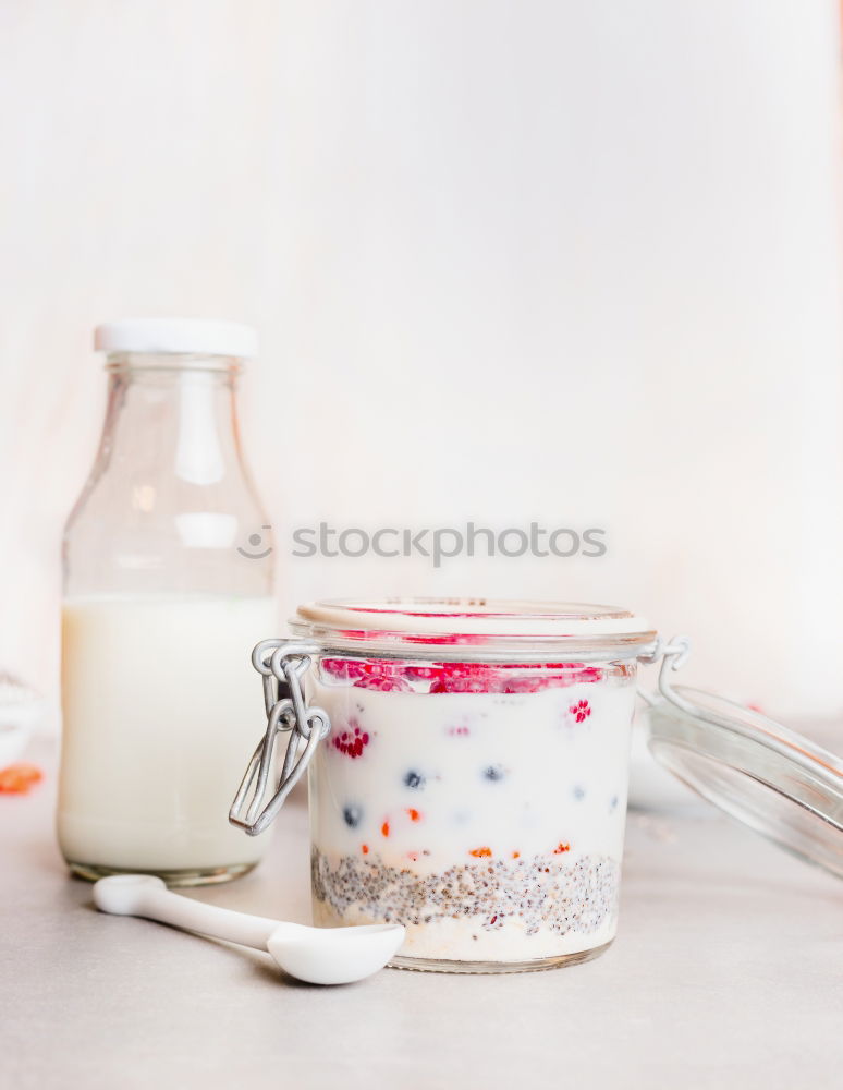 Image, Stock Photo Healthy breakfast in a glass