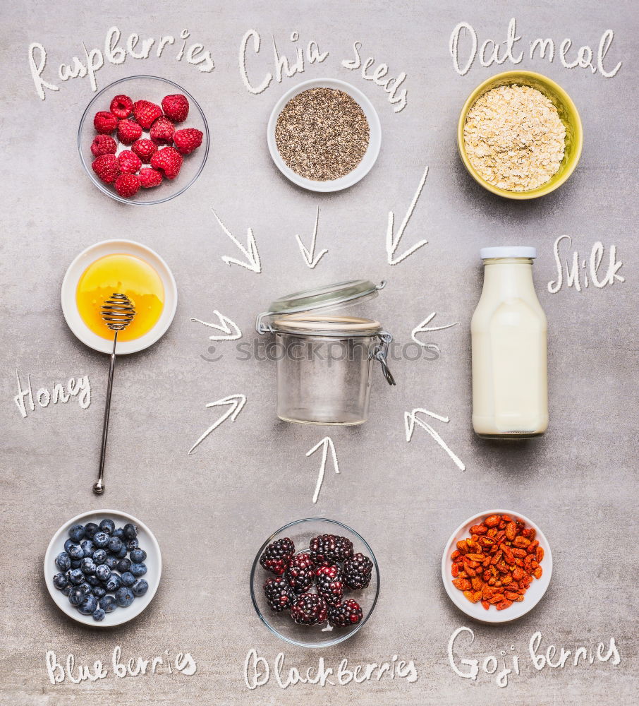 Image, Stock Photo Ingredients for a healthy breakfast