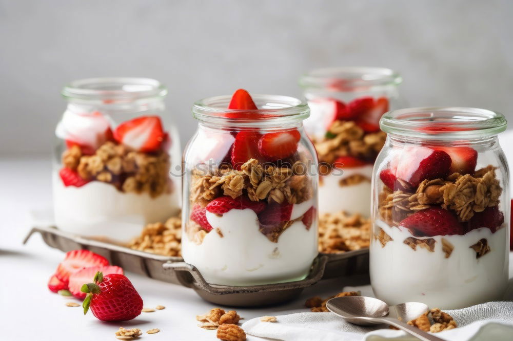 Similar – Chia pudding Strawberry parfait with greek yogurt and nuts