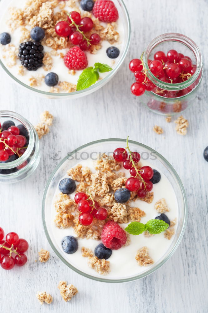 Similar – Chia yogurt with raspberries in a glass cup