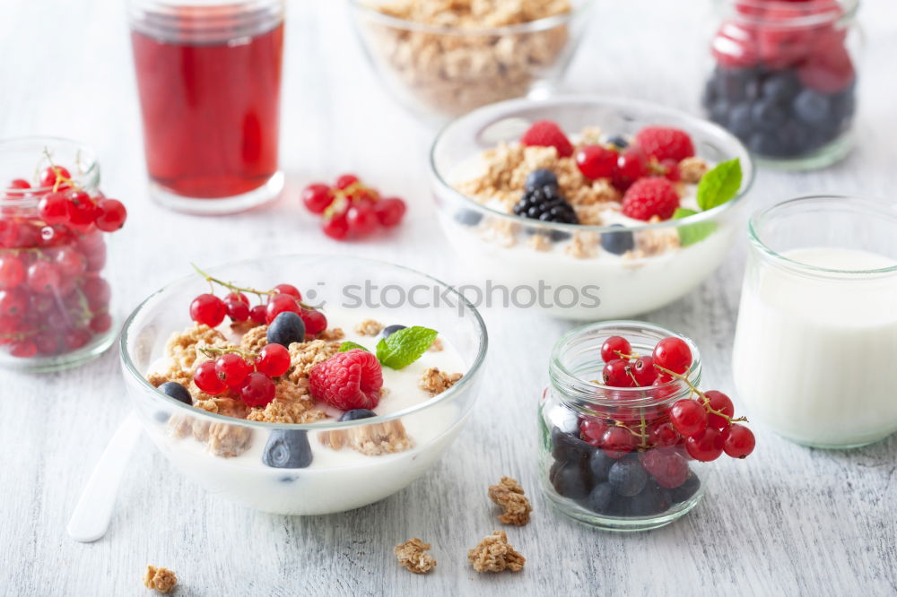 Similar – Yogurt with cereals and strawberries