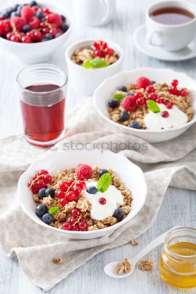 Similar – Image, Stock Photo Healthy breakfast in a glass