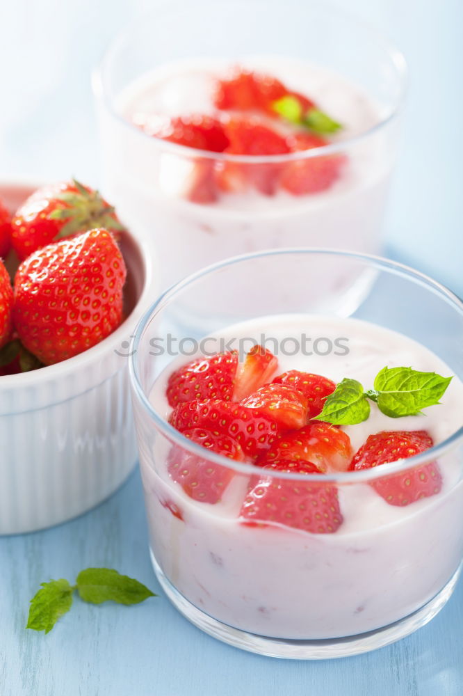 Similar – Image, Stock Photo strawberries. Food Yoghurt