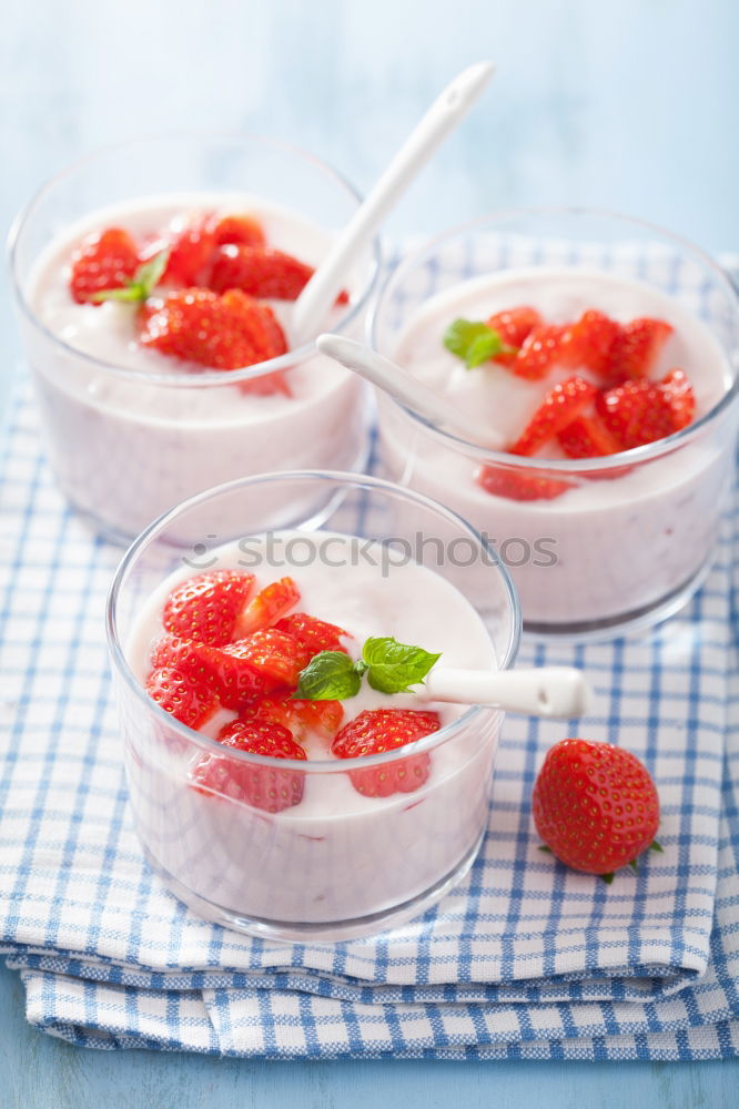 Similar – Image, Stock Photo strawberries. Food Yoghurt