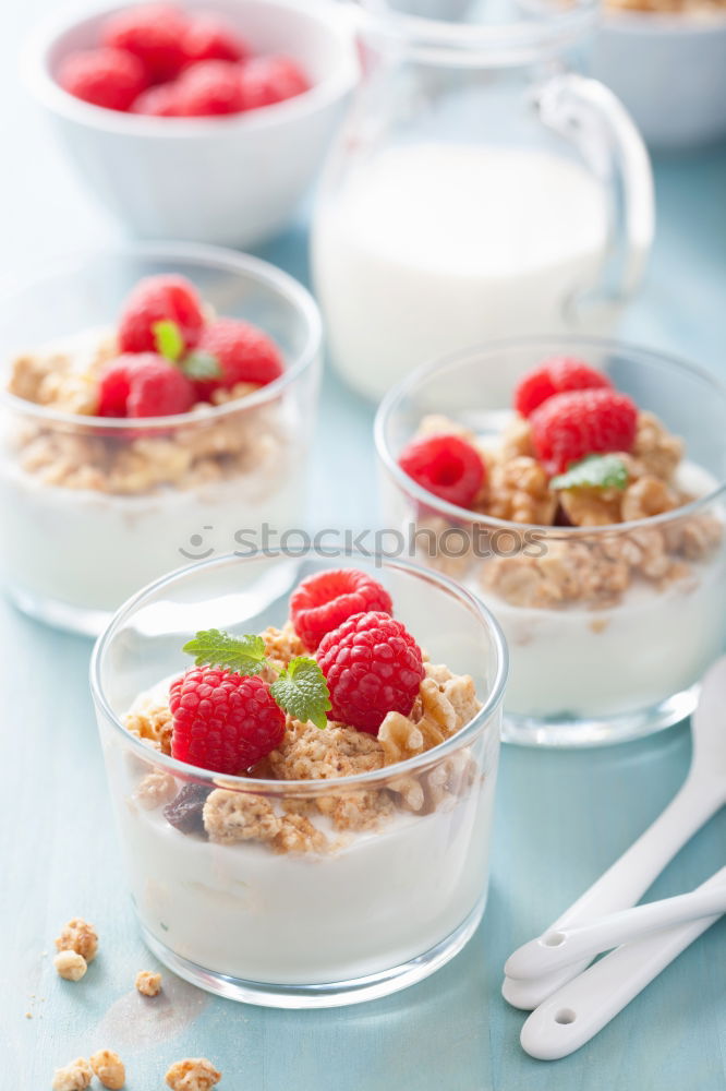 Similar – Chia pudding Strawberry parfait with greek yogurt and nuts