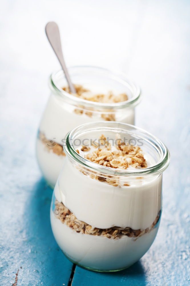 Similar – Image, Stock Photo Chia pudding parfait, layered with banana and granola