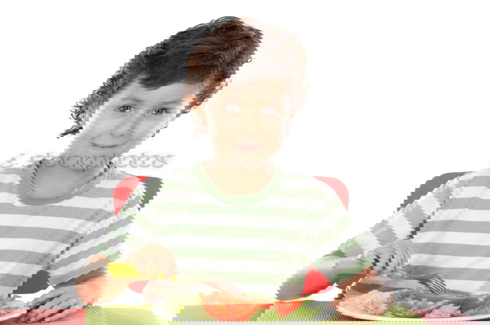 Similar – Image, Stock Photo Sad child with a meal Food