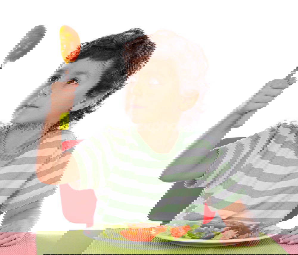Similar – Image, Stock Photo Sad child with a meal Food