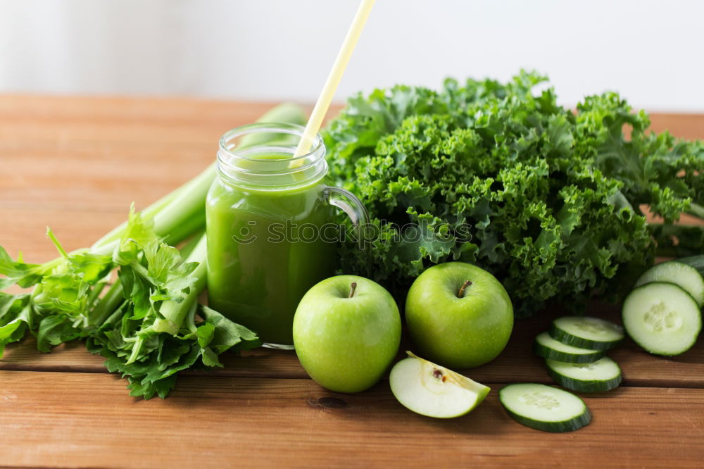 Similar – Smoothie with green vegetables in a jar