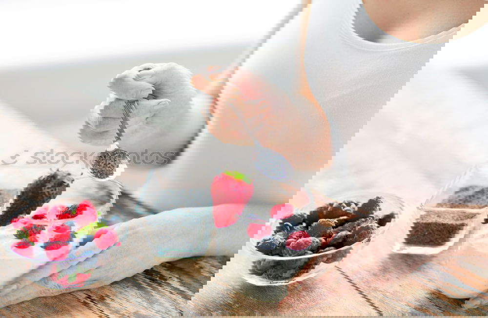 Similar – Image, Stock Photo Healthy breakfast in a glass