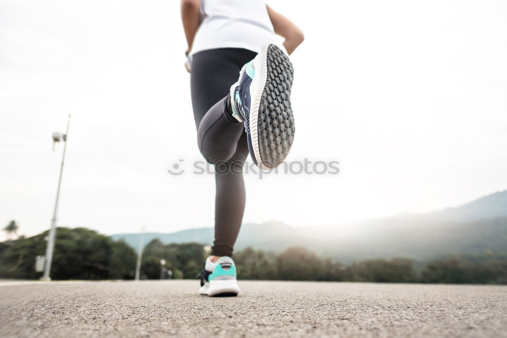 Image, Stock Photo Close up of legs stretching.