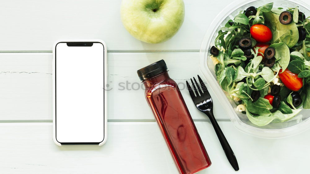 Similar – Healthy food and tablet on white tablet