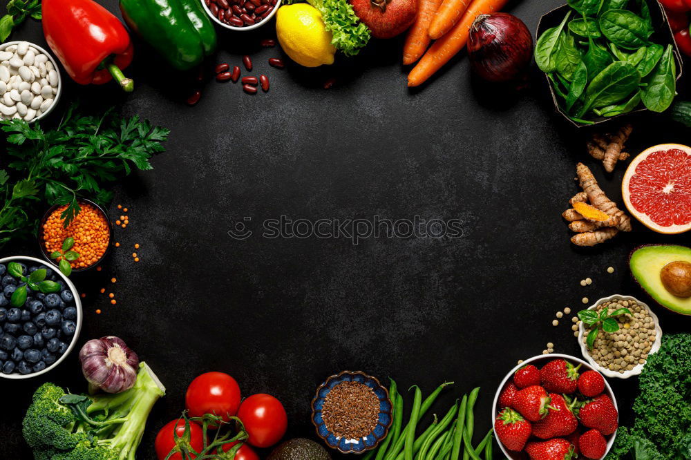 Vegetables and utensils on kitchen table