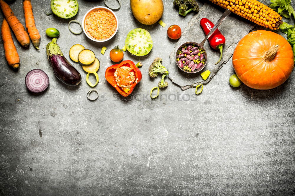 Similar – Image, Stock Photo Various traditional asian ingredients for tasty vegetarian cooking : mushrooms , vegetables and spices, top view, flat lay. Chinese or Thai cuisine. Vegan food. Healthy nutrition concept.