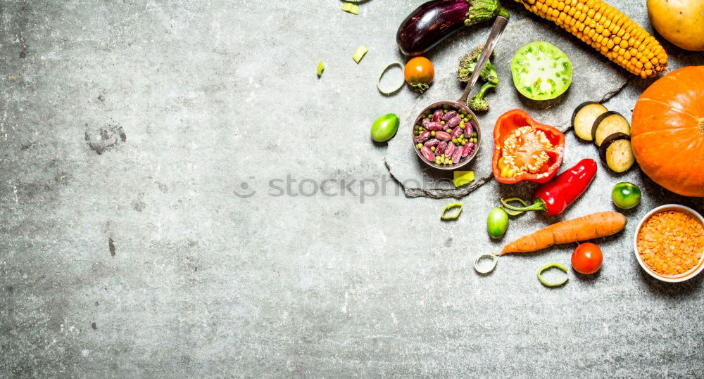 Similar – Image, Stock Photo Various traditional asian ingredients for tasty vegetarian cooking : mushrooms , vegetables and spices, top view, flat lay. Chinese or Thai cuisine. Vegan food. Healthy nutrition concept.