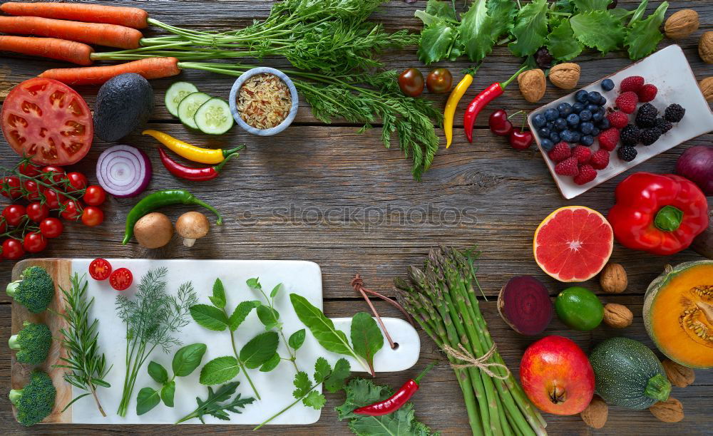 Similar – vegetables in a black round frying pan