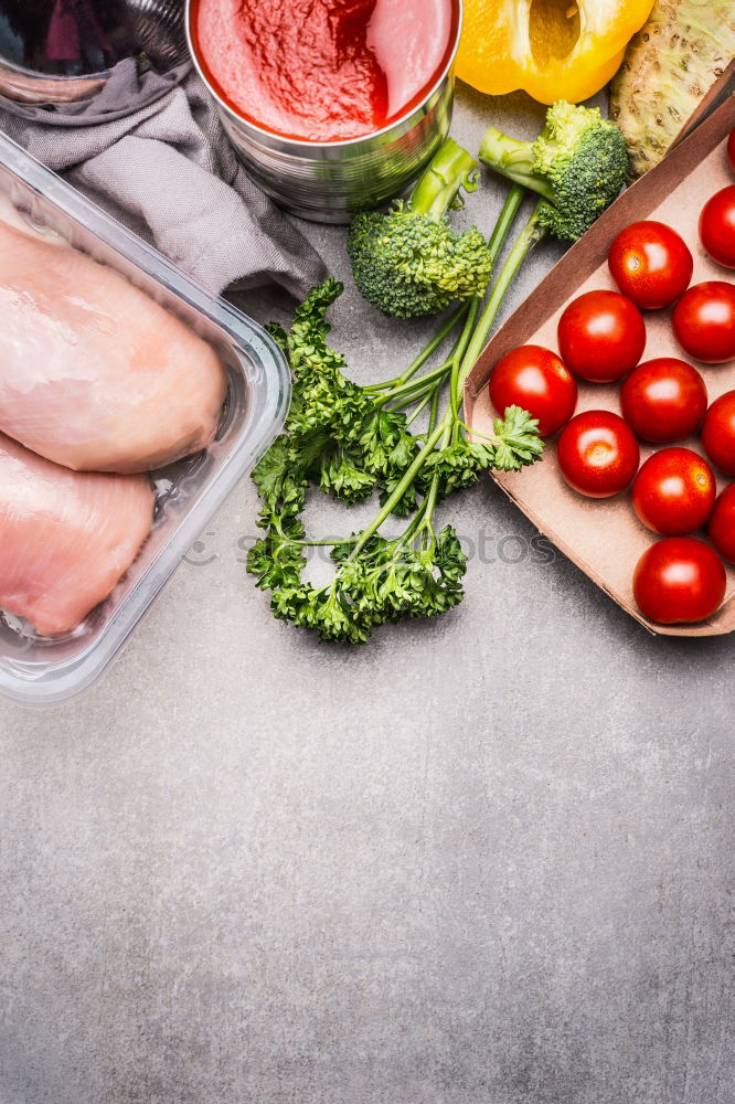 Similar – Image, Stock Photo Chicken breast fillets packed with vegetables