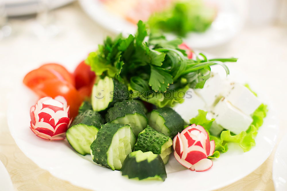 Similar – Pickled cucumbers made of home garden vegetables and herbs