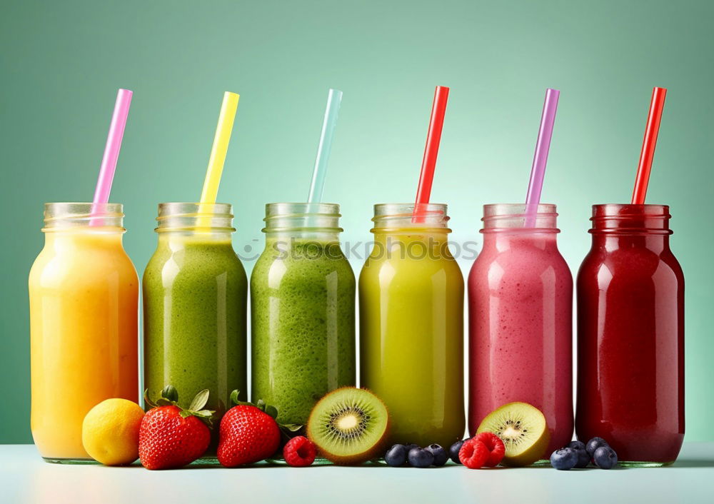 Similar – Colourful smoothies or juices in bottles with fresh ingredients