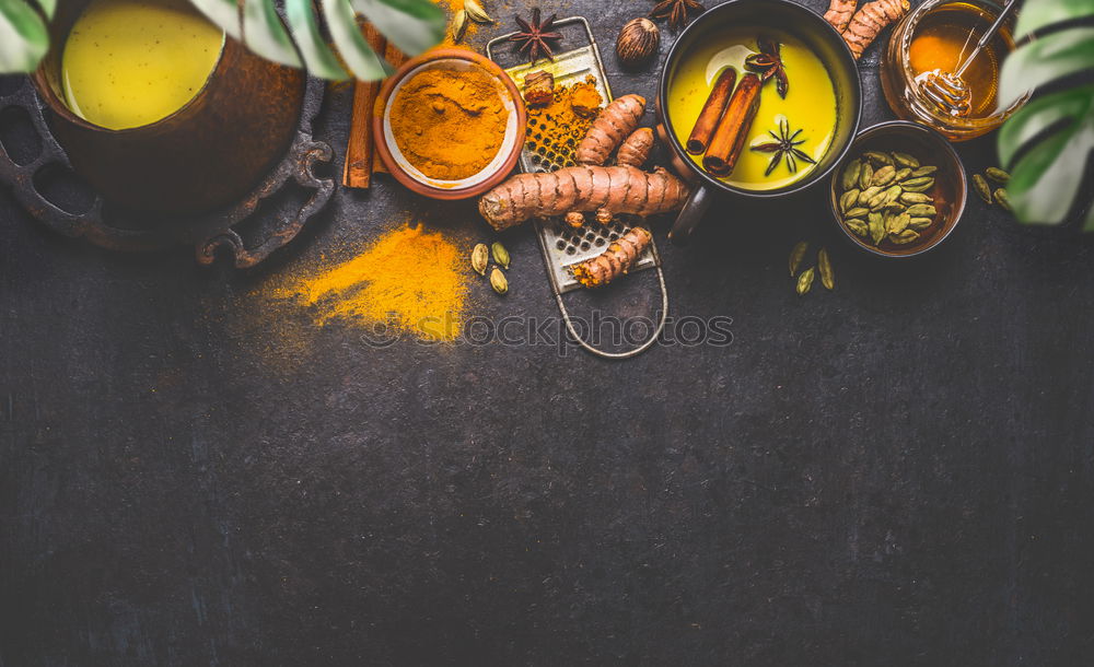 Similar – Image, Stock Photo Bottle with pumpkin smoothie and ingredients