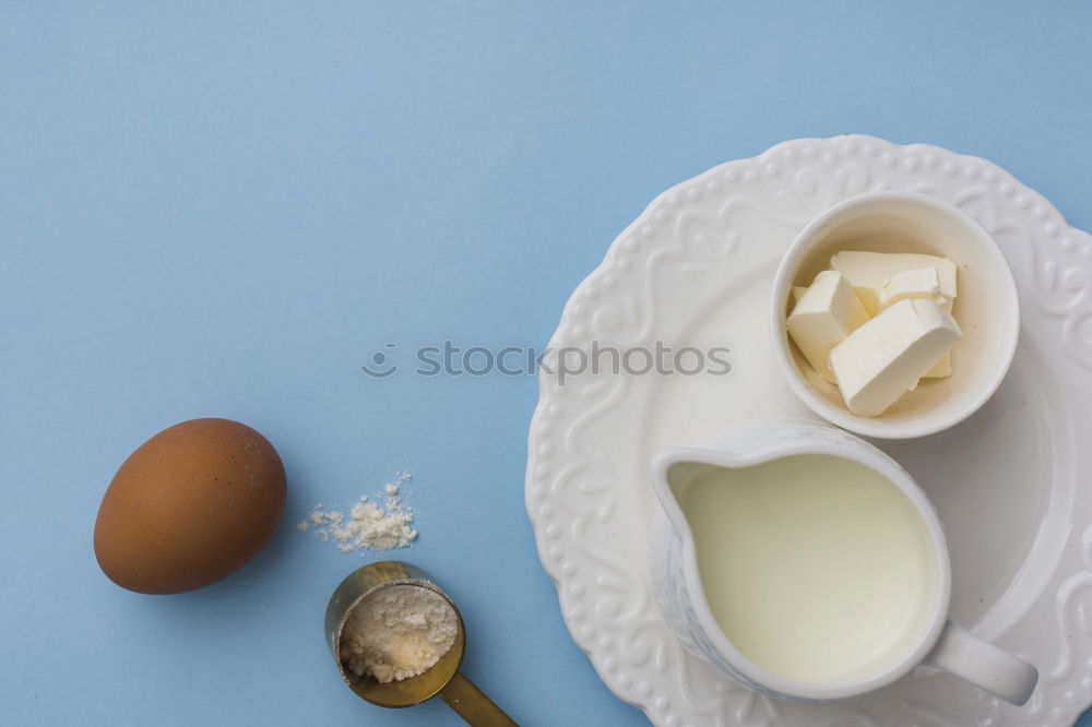 Similar – Image, Stock Photo Egg liqueur cake on blue wood