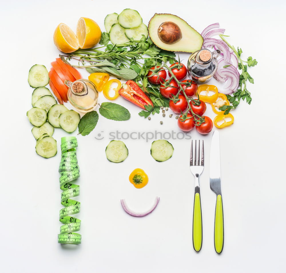 Similar – Fresh vegetable ingredients for salad