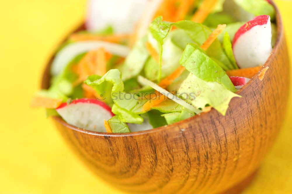 Spring salad of baby spinach, herbs, arugula and lettuce